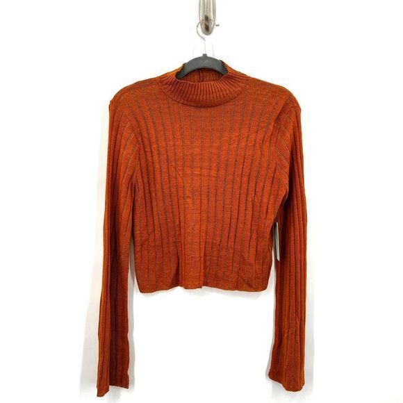 Nordstrom Abound Cropped Ribbed Mock Neck Sweater NWT in Size‎ Large - Picture 1 of 7